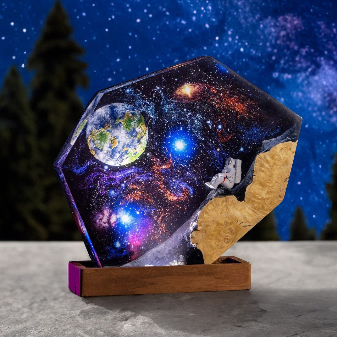 Cosmic Voyager Epoxy Lamp