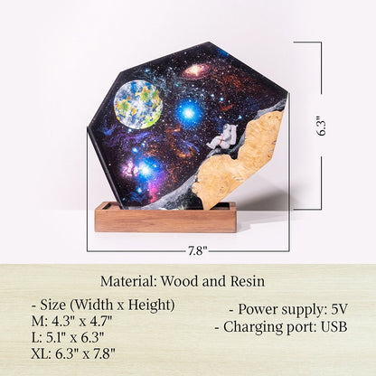 Cosmic Voyager Epoxy Lamp