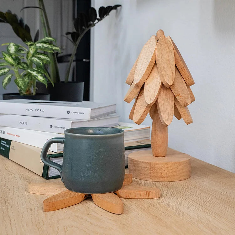 Artisanal Black Walnut Coasters and Trivets Set: Elevate Your Kitchen